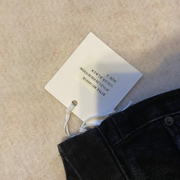 imjeans Low Rise Boyfriend Junior Size 0 Black Distressed Denim Jeans NWT - Picture 7 of 9